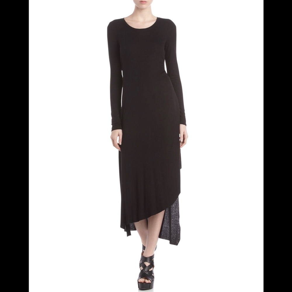 BCBGMAXAZRIA Black Knit Long Sleeve Maxi Dress